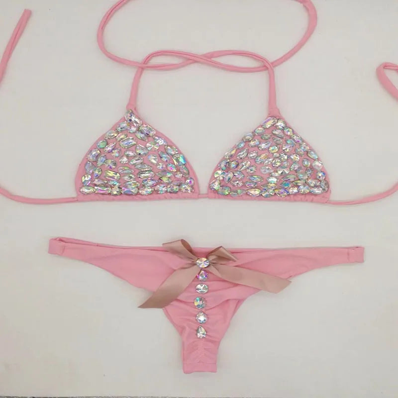Exquisite Rhinestone Bikini Set