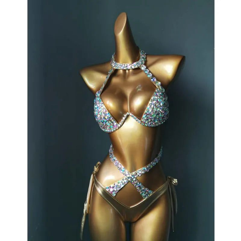 Exquisite Rhinestone Bikini Set