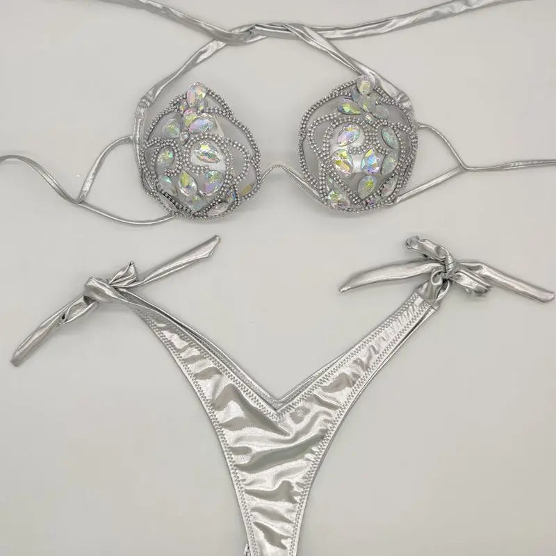 Opulent Oasis: Luxury Rhinestone Bikini