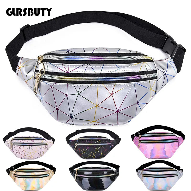 Holographic Geometric Fanny Pack