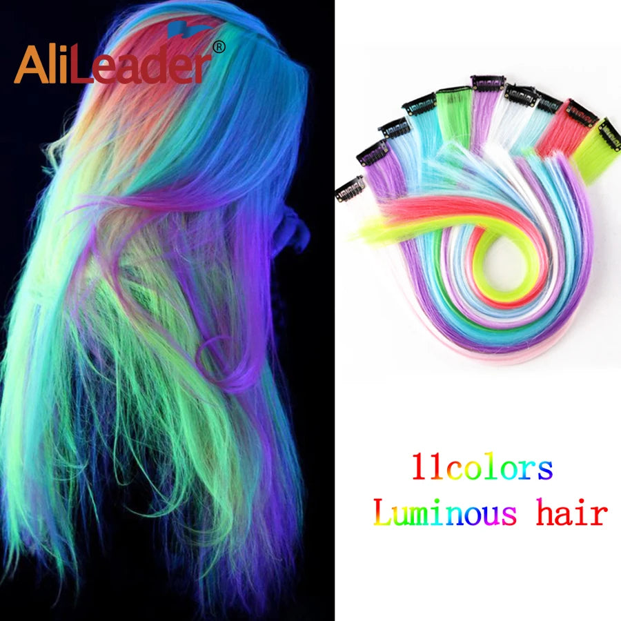 20in Clip In Glow in the Dark Hair Extension