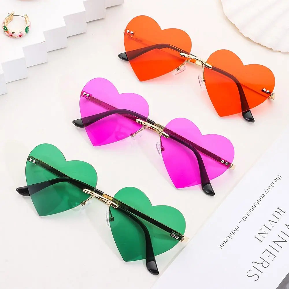 Trendy Heart-Shaped Rave Sun Glasses