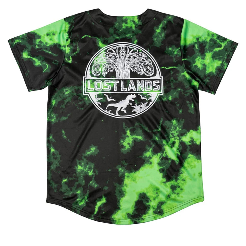 Excision LOST LANDS TIE DYE Green BASEBALL JERSEY