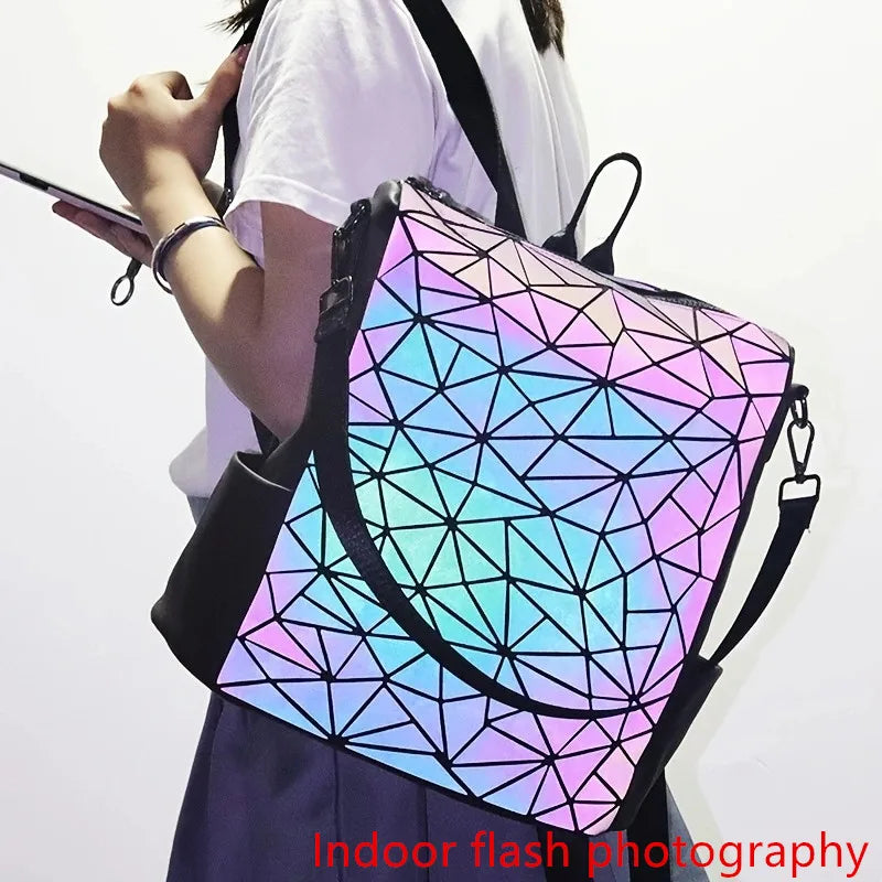 Holographic geometric shoulder bag