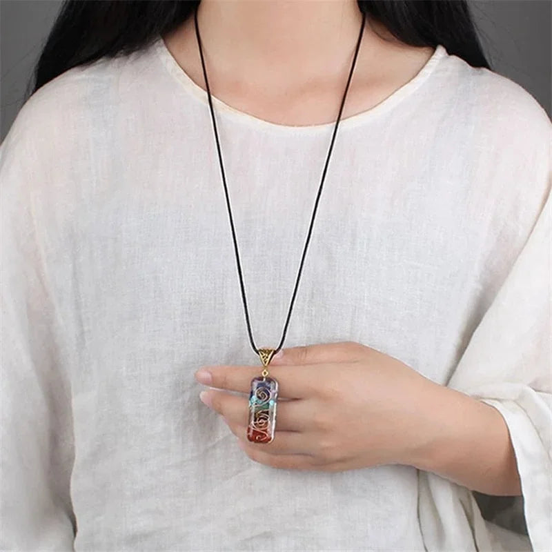 Reiki Healing Energy Crystal Pendant Necklace