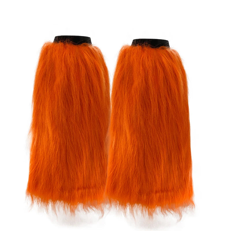 Orange Faux Fur Rave Fluffies