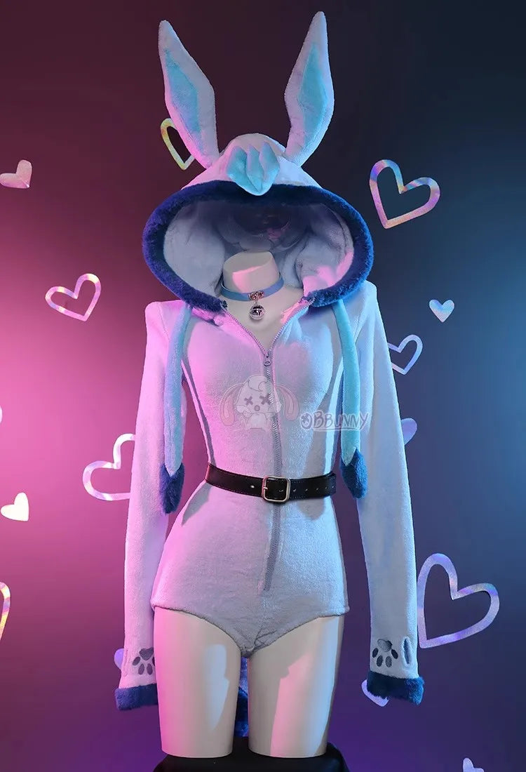 Glaceon Plush Hooded Rave Romper