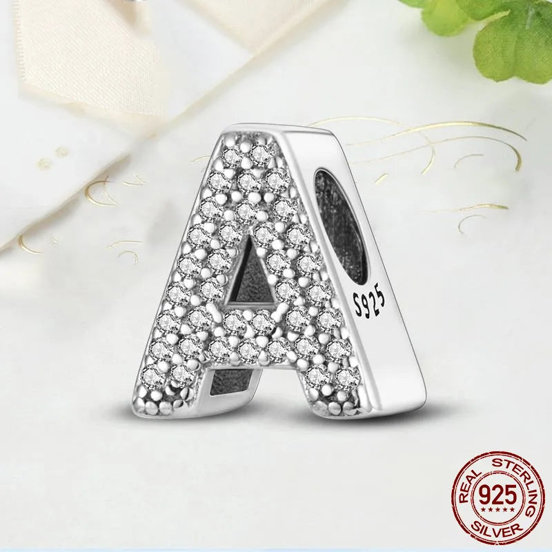 Silver Color  A-Z Letter Charm