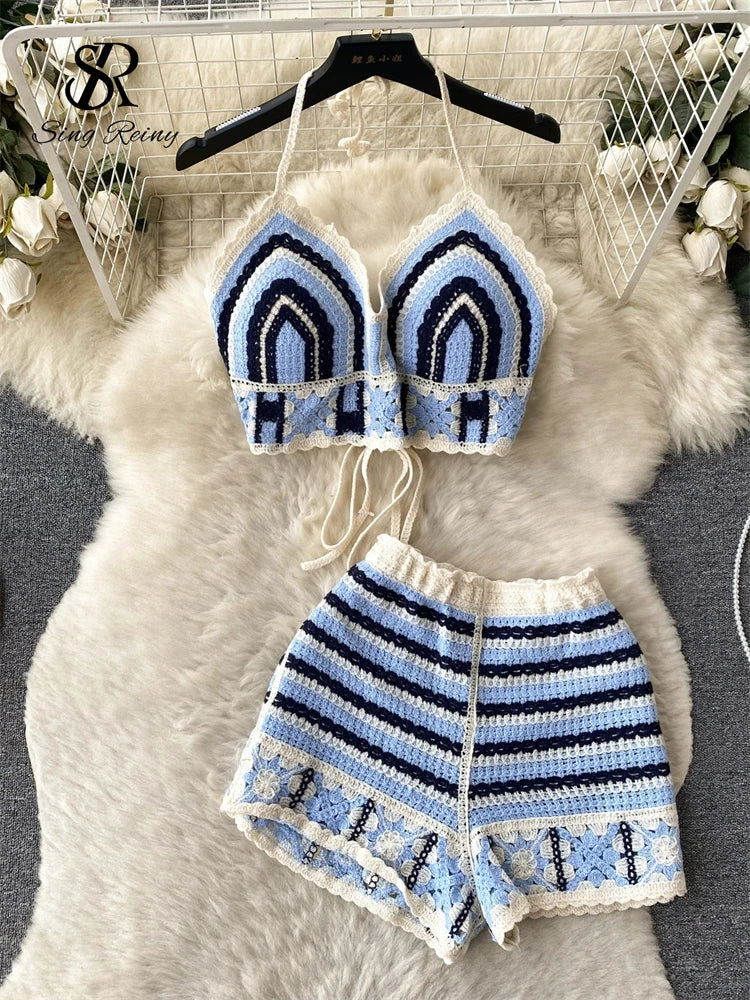 Crocheted Summer Camisole & Short Set 