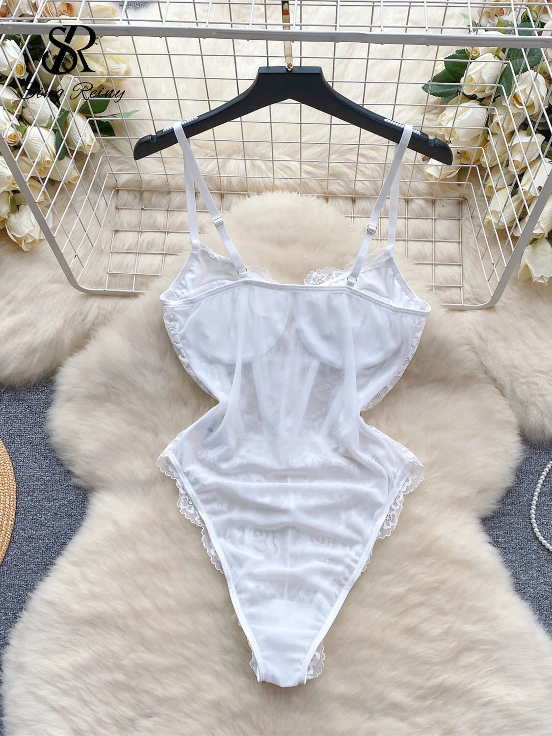 Sexy White Lace Bodysuit
