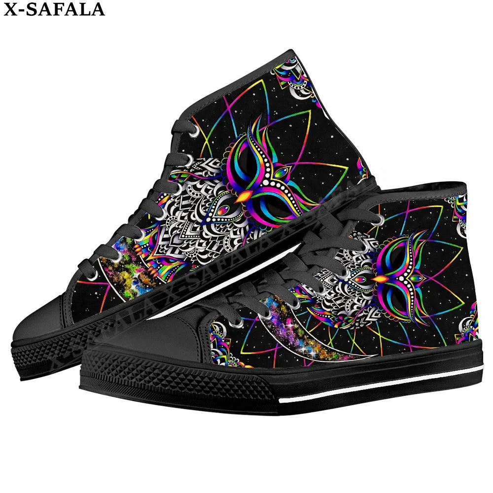 Psychedelic Colorful High Top Canvas Shoes
