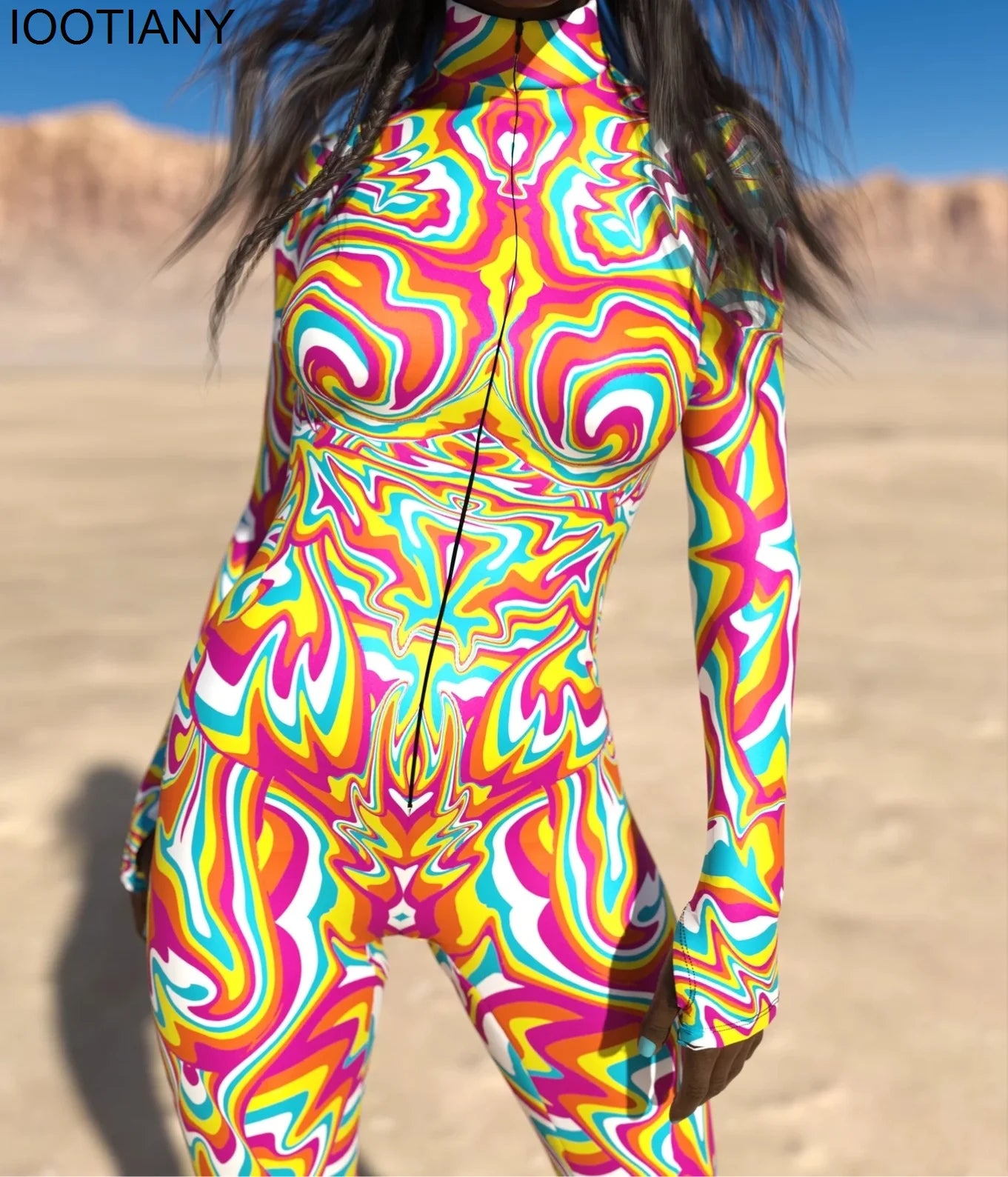 Sexy Colorful psychedelic Full Bodysuit