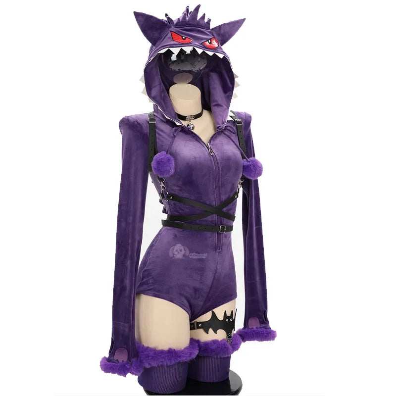 Gengar Plush Hooded Rave Romper 