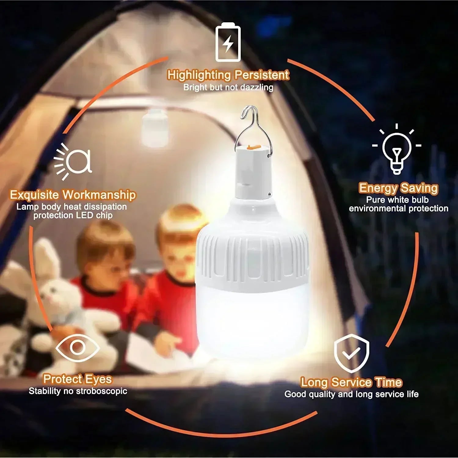   USB Rechargeable LED 60W Outdoor Camping Light