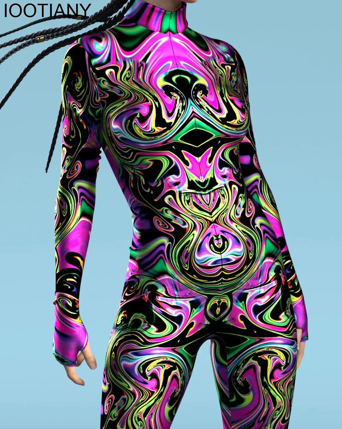 Sexy Colorful psychedelic Full Bodysuit