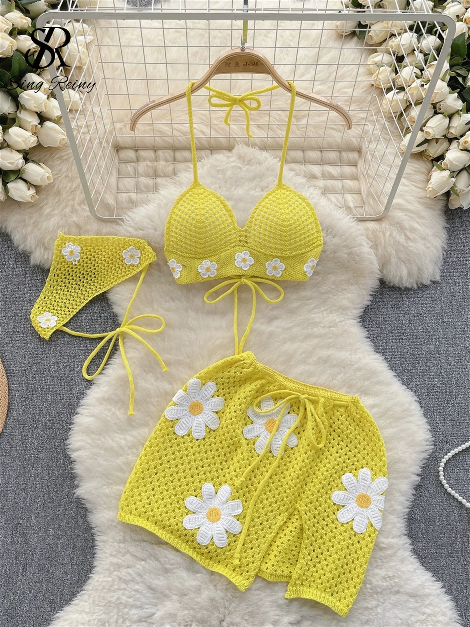 Crochet Flower top W Skirt