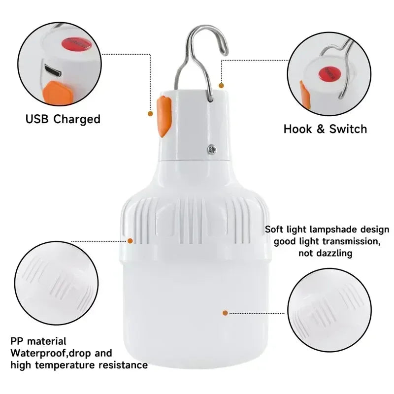 USB Rechargeable LED 60W Outdoor Camping Light