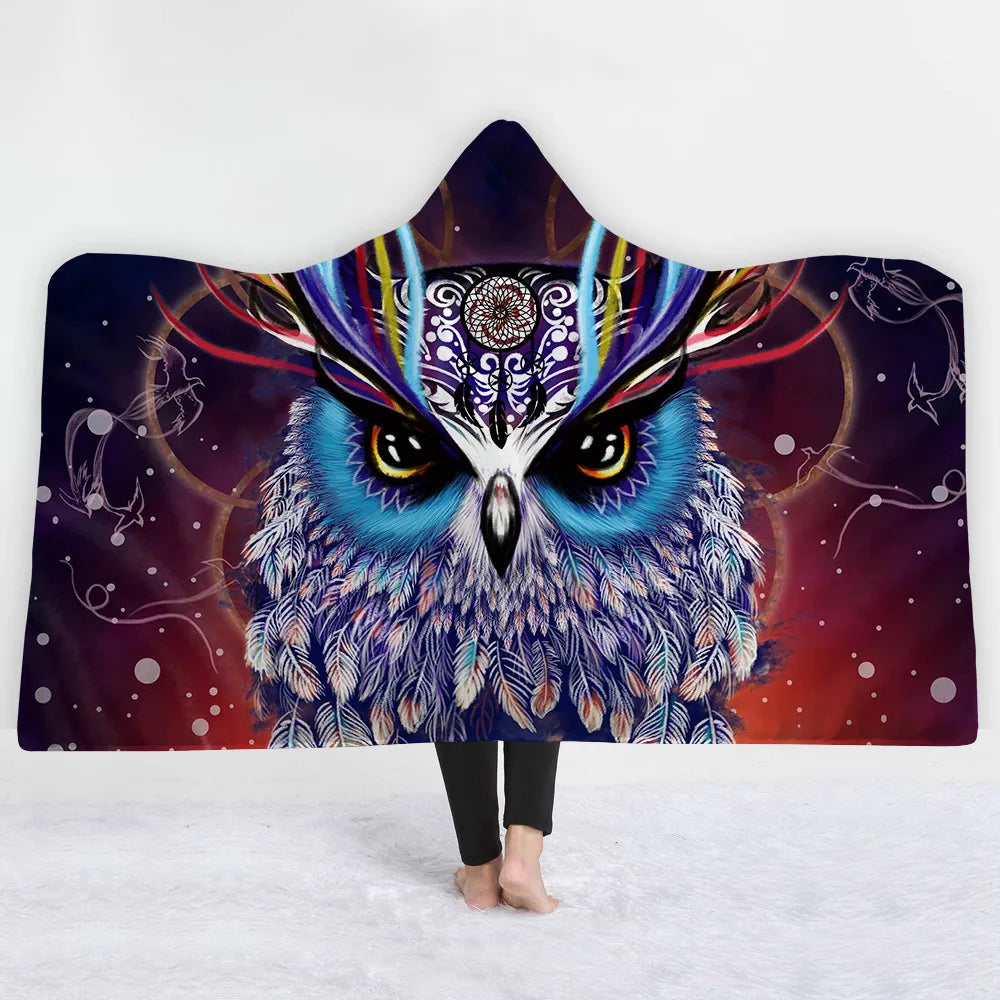 Owl hooded blanket