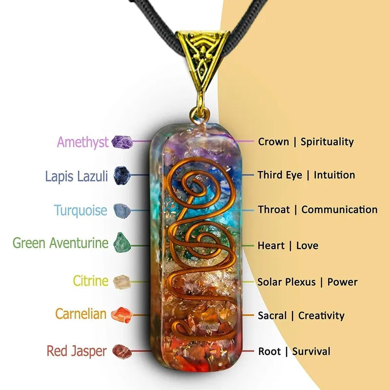 Reiki Healing Energy Crystal Pendant Necklace