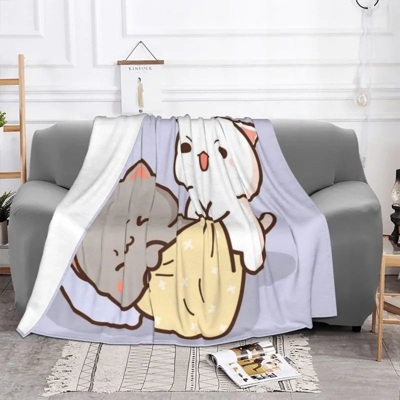 Adorable Fuzzy Kitten Fleece Blanket