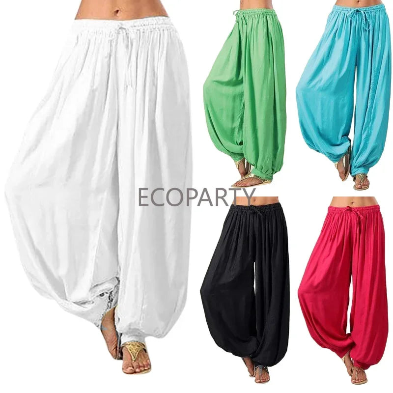 Womens Solid Color Harem Pants