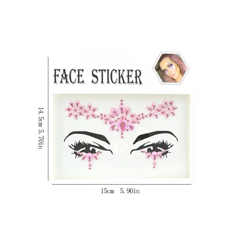 Colored Rhinestone Face Gems