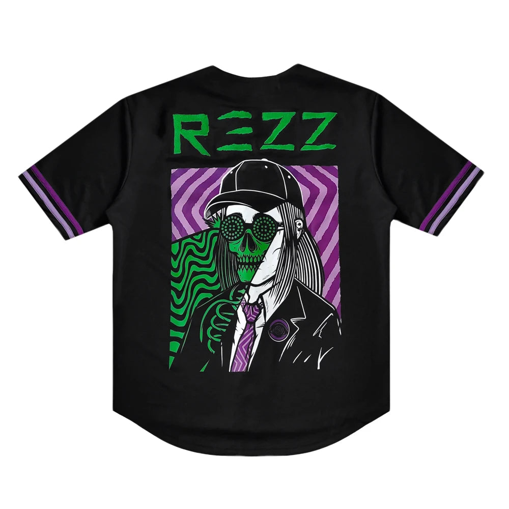 Rezz Death Stare Baseball Jersey (Purple & Green)