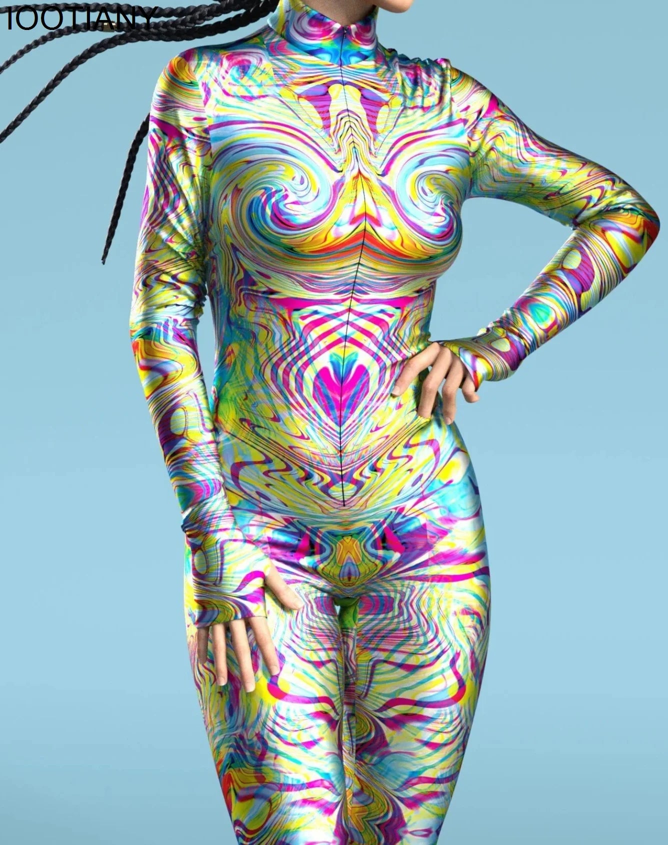 Sexy Colorful psychedelic Full Bodysuit