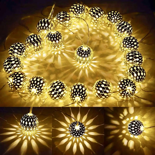 1pc LED Moroccan Fairy Lights Battery Operated