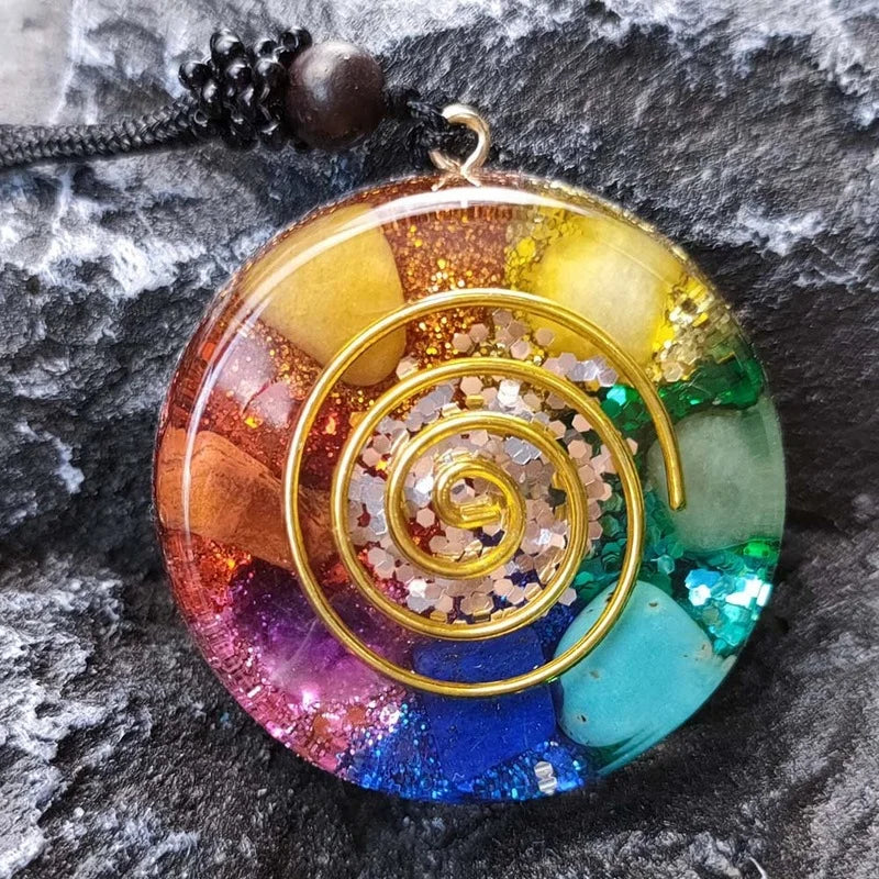 Orgonite Pendant Sacred Geometry Chakra Necklace