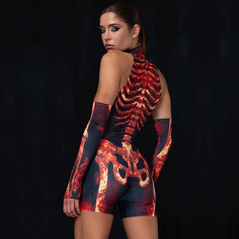 Hot Skeleton Rave Romper