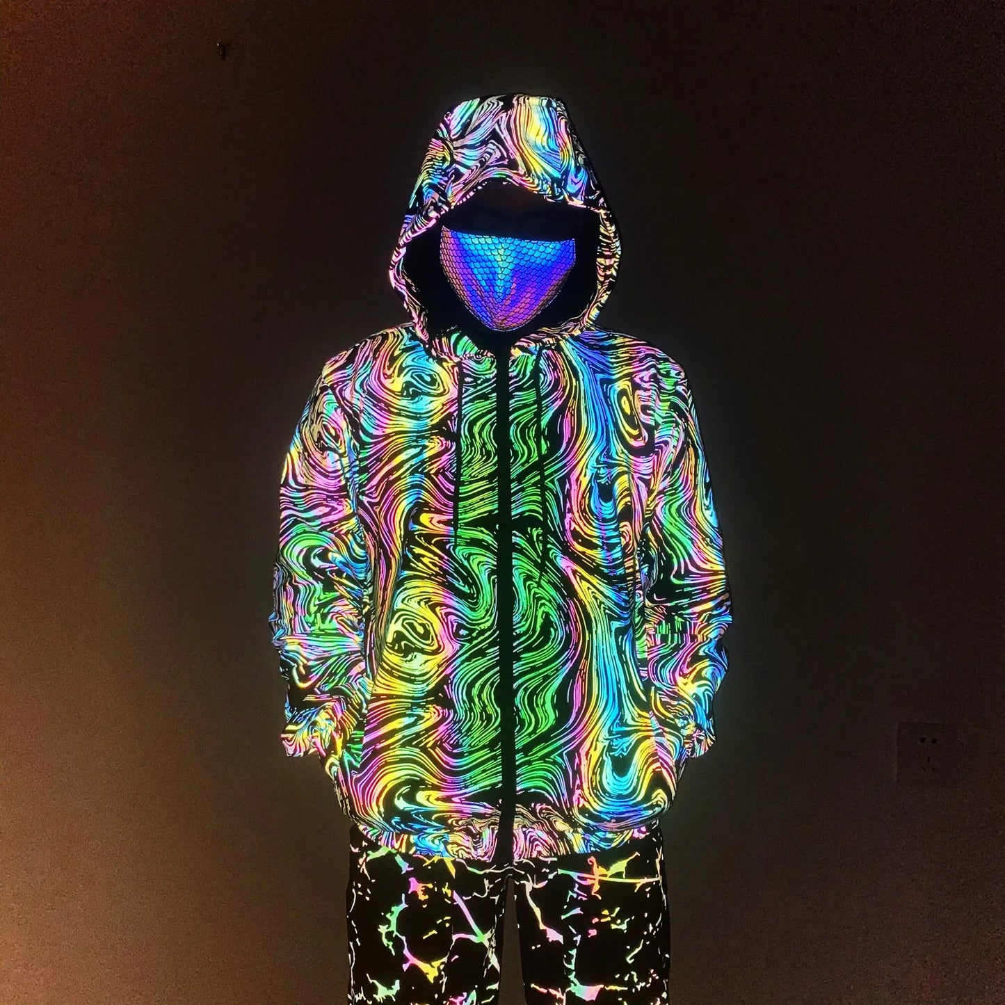 Luminous Reflective Zip Up Jacket