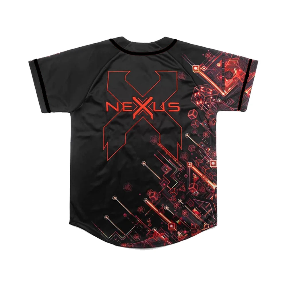 EXCISION Red & black Nexus Tour Baseball Jersey