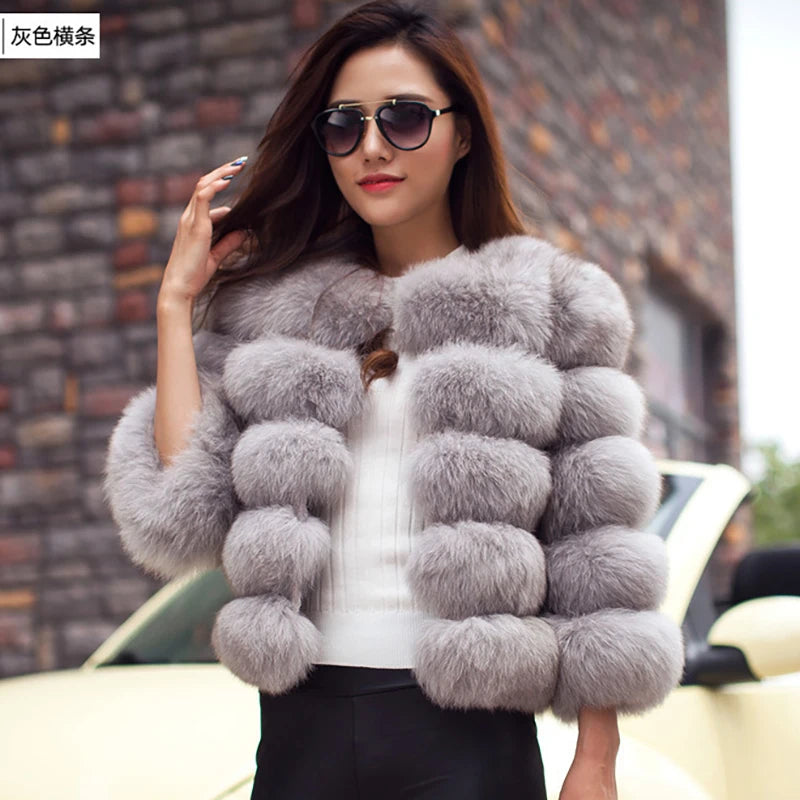 Cropped  FAUX Fur Coat