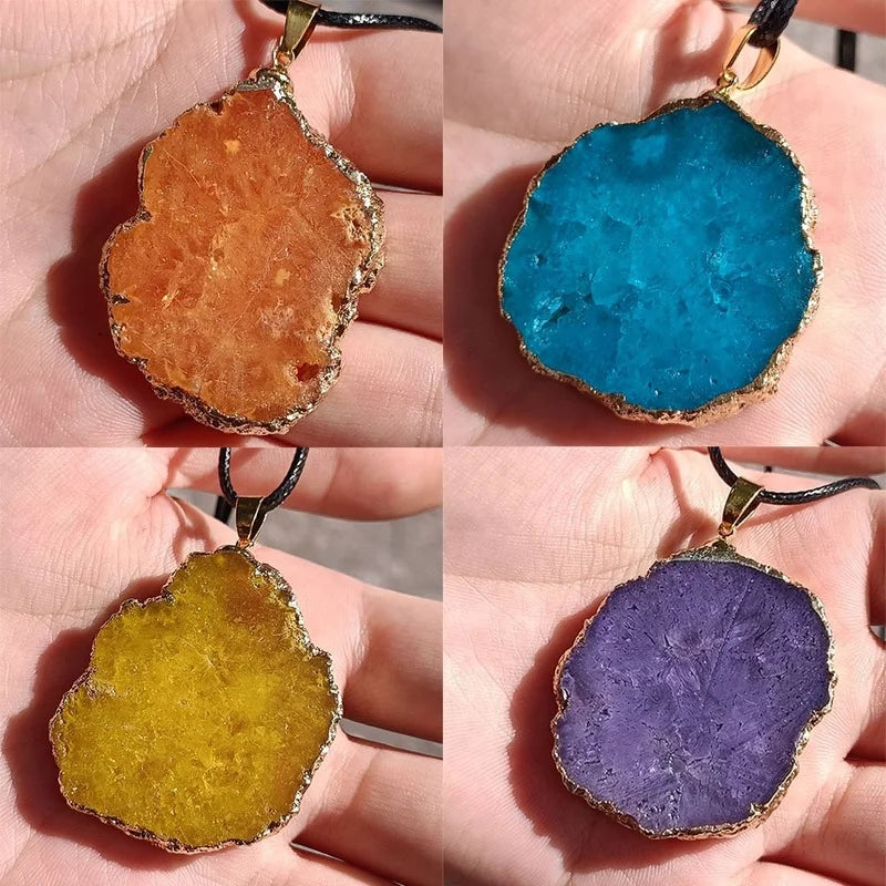 Crystal Agate Pendant Necklace