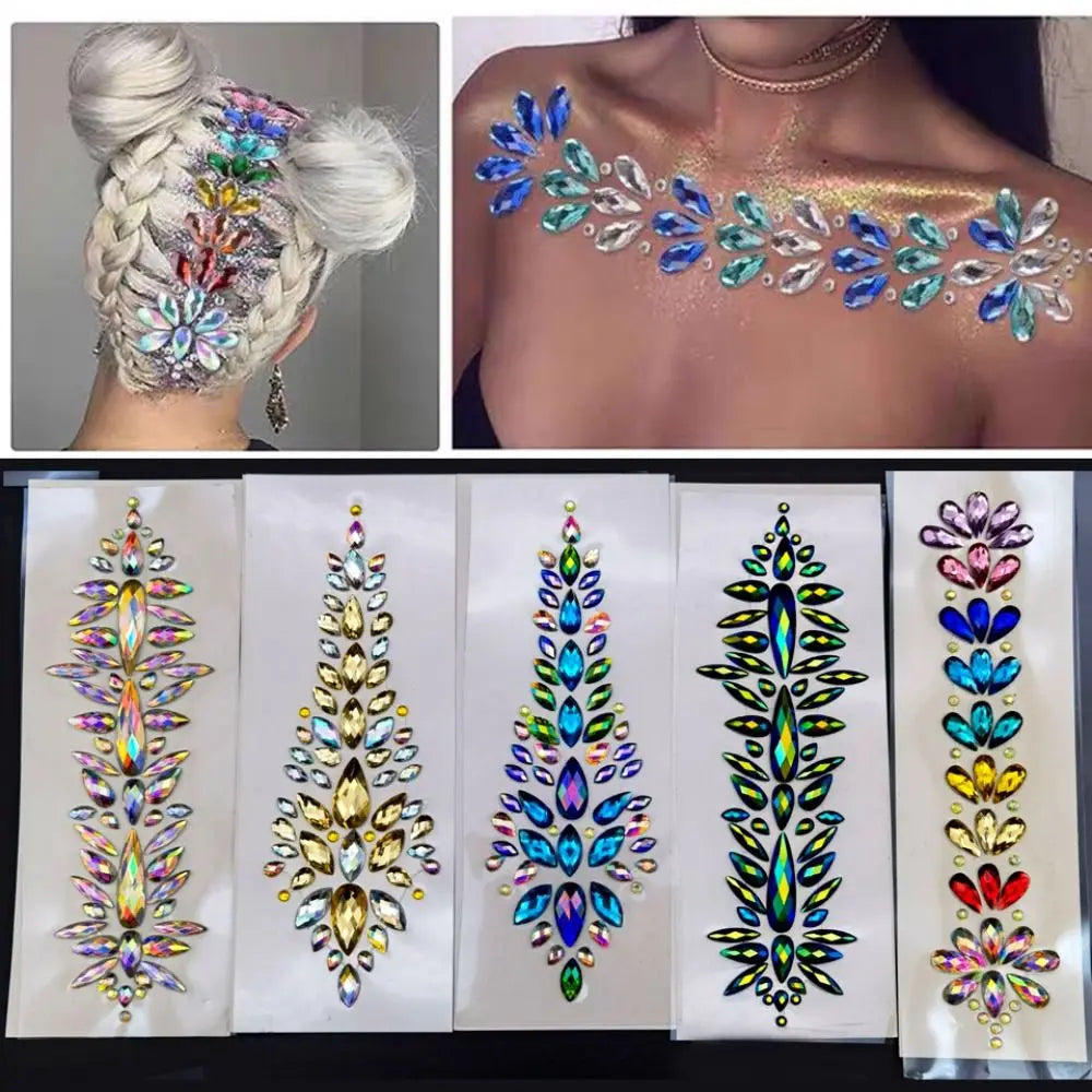 Colored Crystal Rhinestone Body Gems