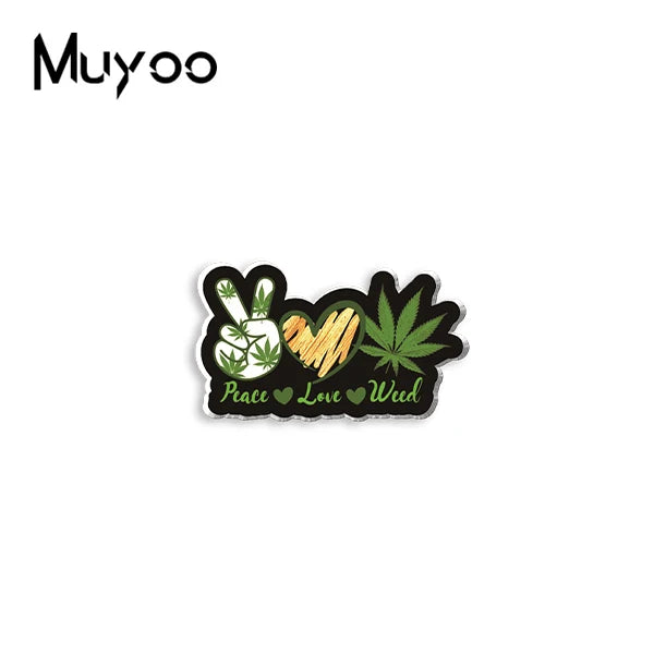 Weed Leaves Acrylic Resin Pin
